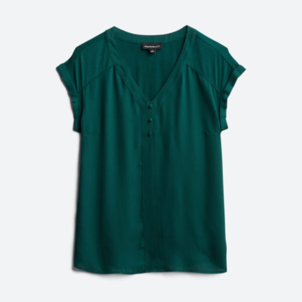 FORTUNE + IVY Helina Mixed Material Blouse